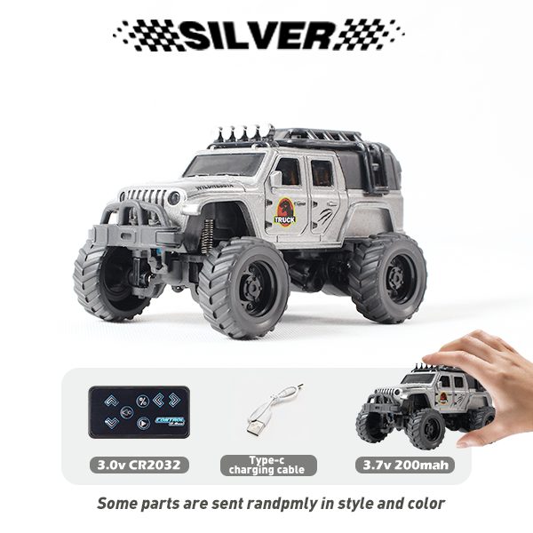 Mini Remote-Controlled Truck, Smartphone App Control, 1:64 Scale Jeep Toy Truck, 2.4GHz Wireless Remote Control, LED Lights, Alloy Shell, Multiple Control Modes, Adjustable Speed/Steering, Christmas Gift