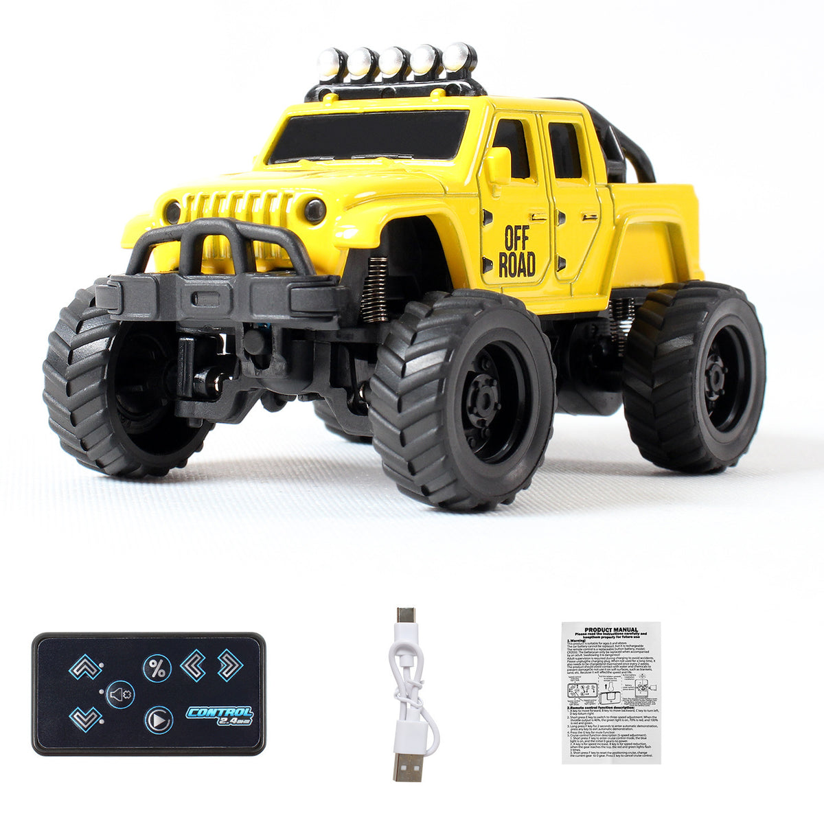 Mini Remote-Controlled Truck, Smartphone App Control, 1:64 Scale Jeep Toy Truck, 2.4GHz Wireless Remote Control, LED Lights, Alloy Shell, Multiple Control Modes, Adjustable Speed/Steering, Christmas Gift