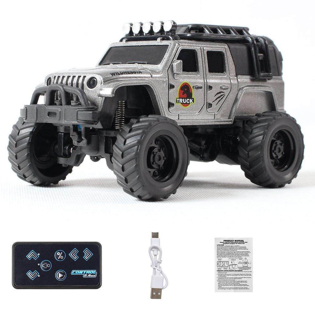 Mini Remote-Controlled Truck, Smartphone App Control, 1:64 Scale Jeep Toy Truck, 2.4GHz Wireless Remote Control, LED Lights, Alloy Shell, Multiple Control Modes, Adjustable Speed/Steering, Christmas Gift